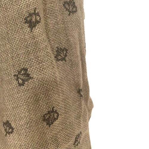 Two-B Printed "Maple Leaf" design light weight scarf in Taupe