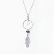 Monague Native Crafts Ltd. 0.75" Dream Catcher pendant with feather charm and amethyst stone
