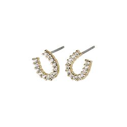 Pilgrim LEANNA recycled good luck crystal earrings gold-plated